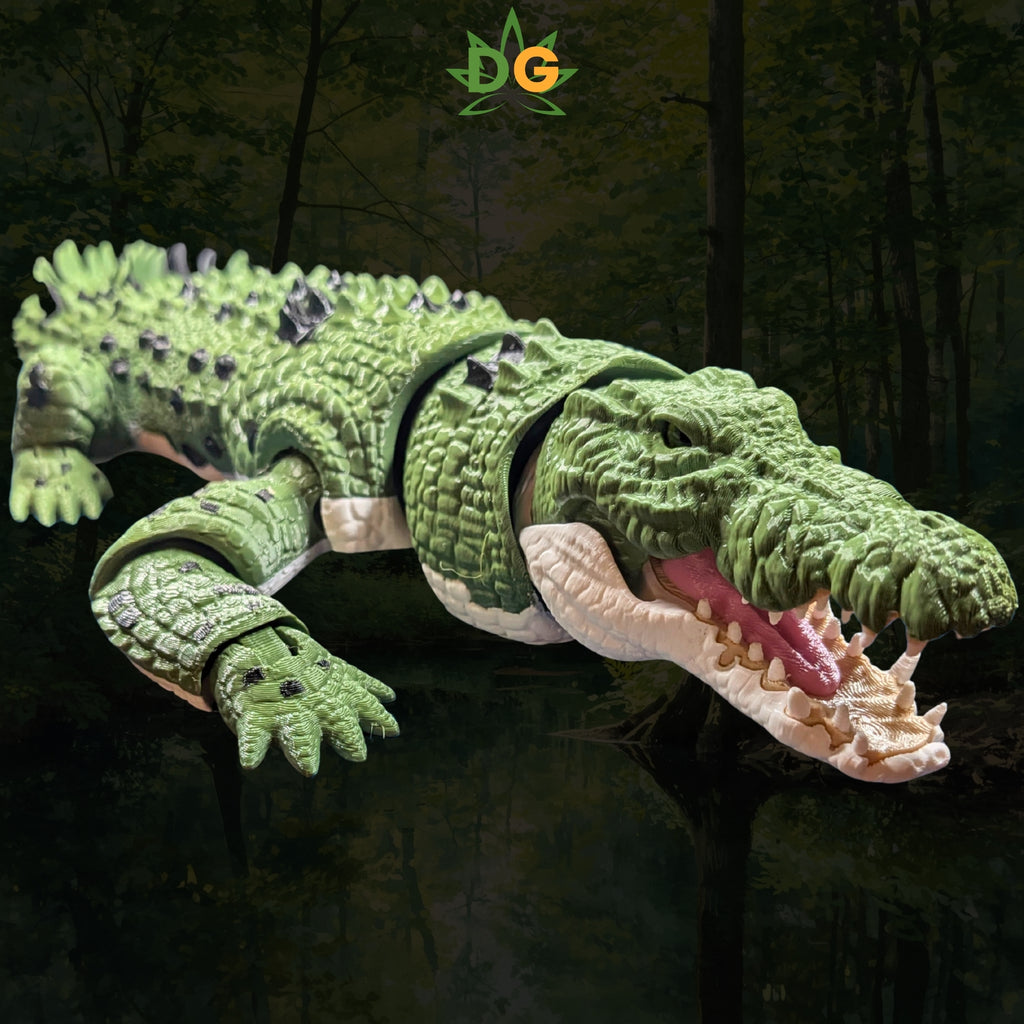 XL Flexi Saltwater Crocodile | 3D Printed Articulated Reptile Figure