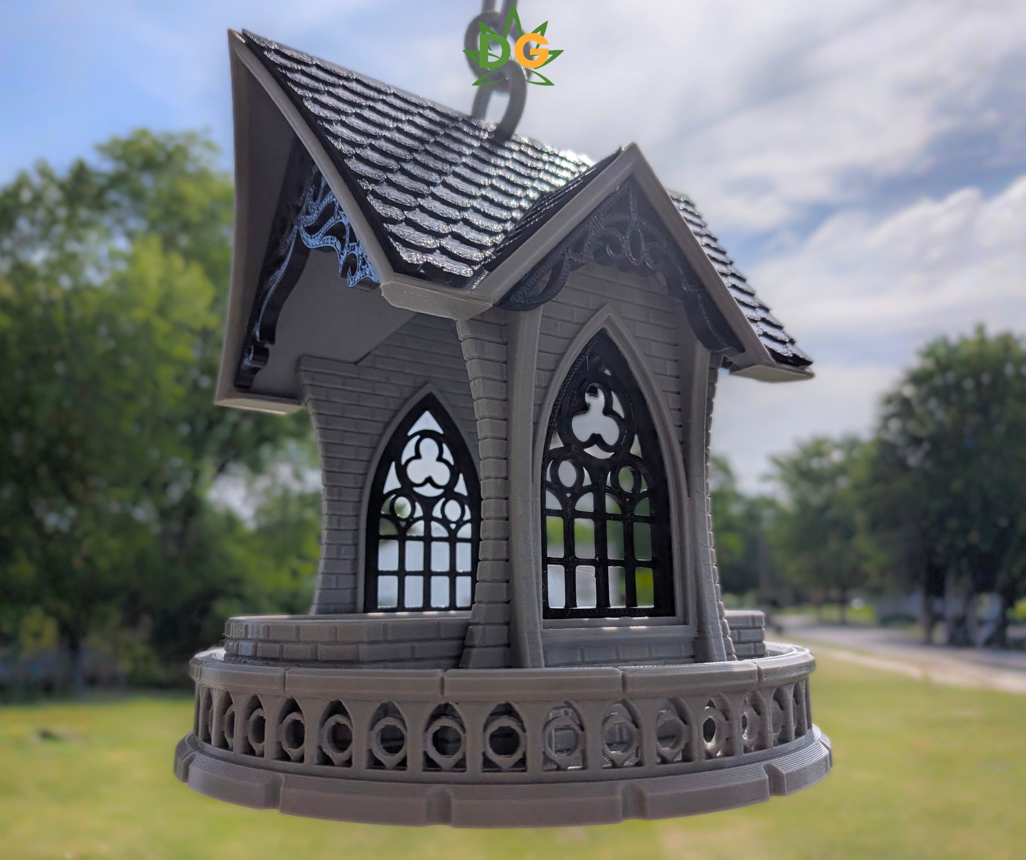 Hanging Gothic Castle Bird Feeder