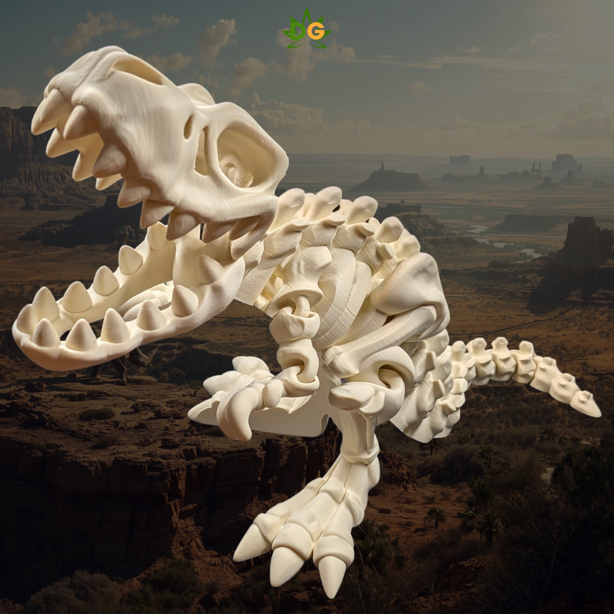 XL T-Rex Skeleton Flexi Articulated Figurine 3D Printed