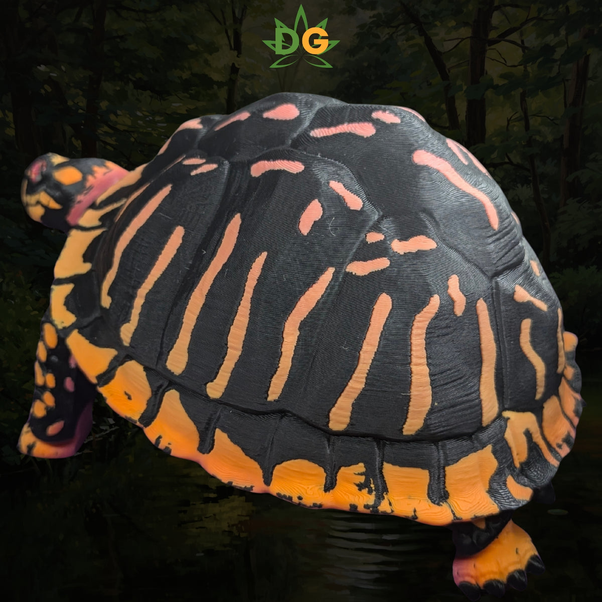 Articulated Box Turtle Fidget Figurine Desk Accessory 3D Printed