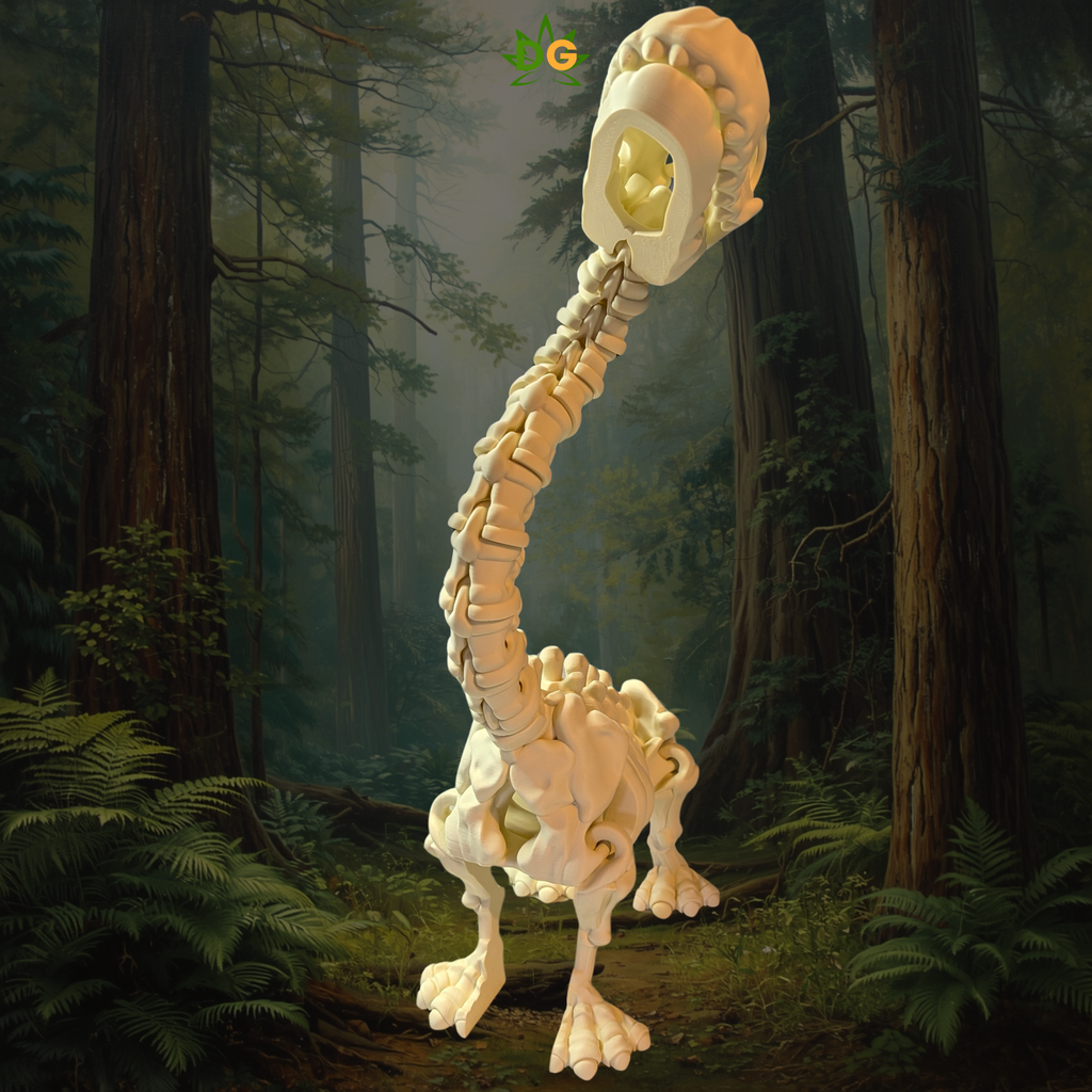 Articulated 3D Printed XL Skeleton Brachiosaurus Figurine and Fidget