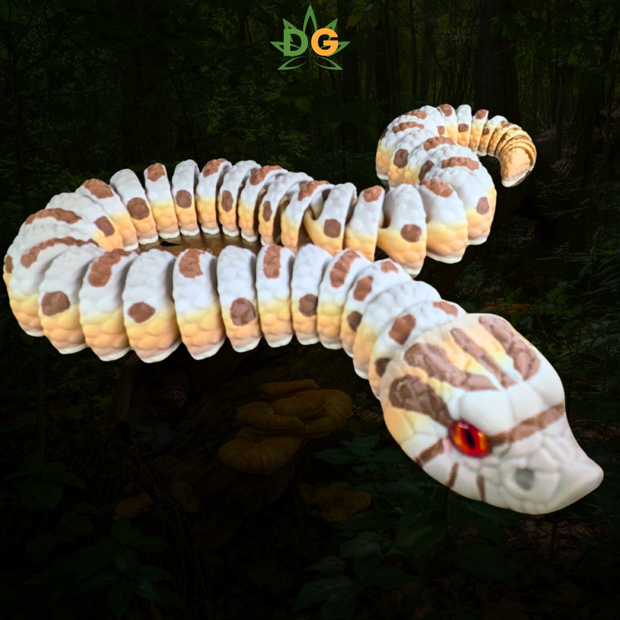 Hognose Snake Flexi, Articulated Reptile with Glass Eyes