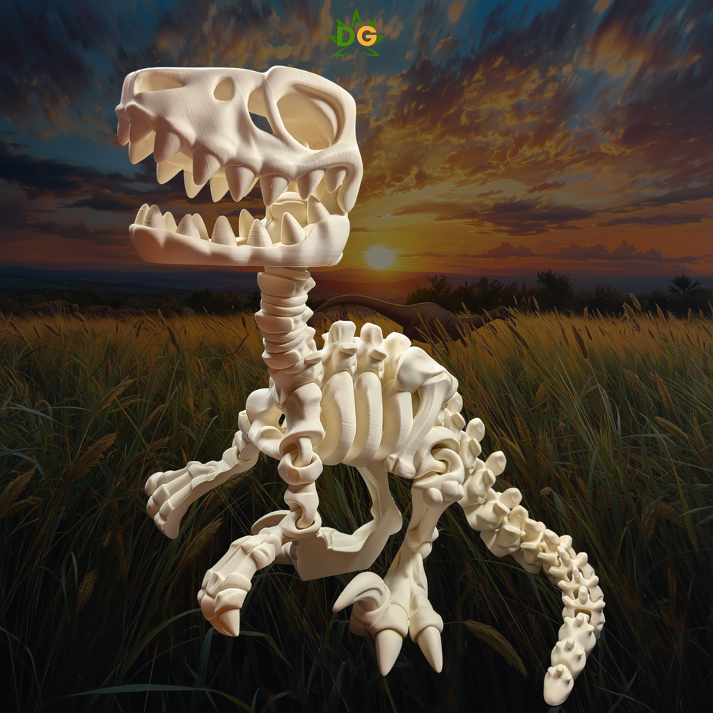 Flexi 3D Printed Articulated XL Skeleton Velociraptor Desk Pet