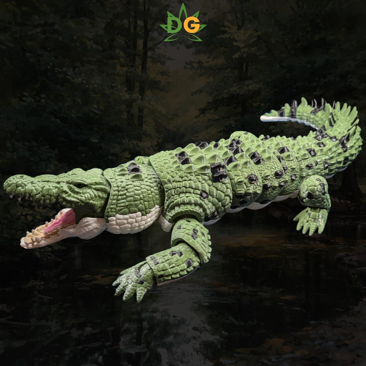 XL Flexi Saltwater Crocodile | 3D Printed Articulated Reptile Figure