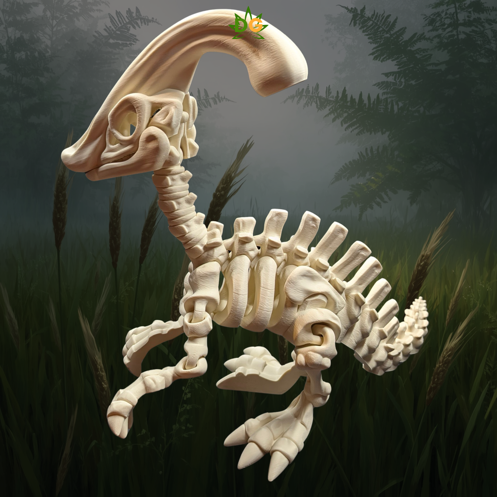3D Printed Articulated XL Skeleton Parasaurolophus Fidget Figurine