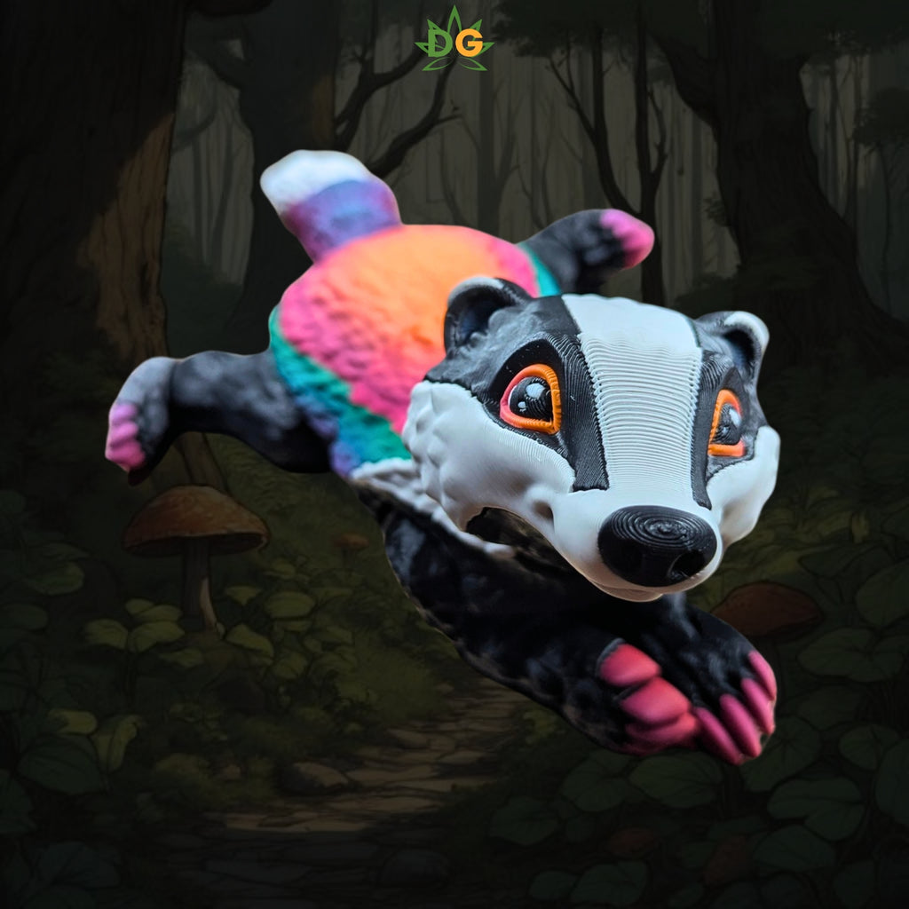 Rainbow Badger Flexi | Articulated Forest Animal