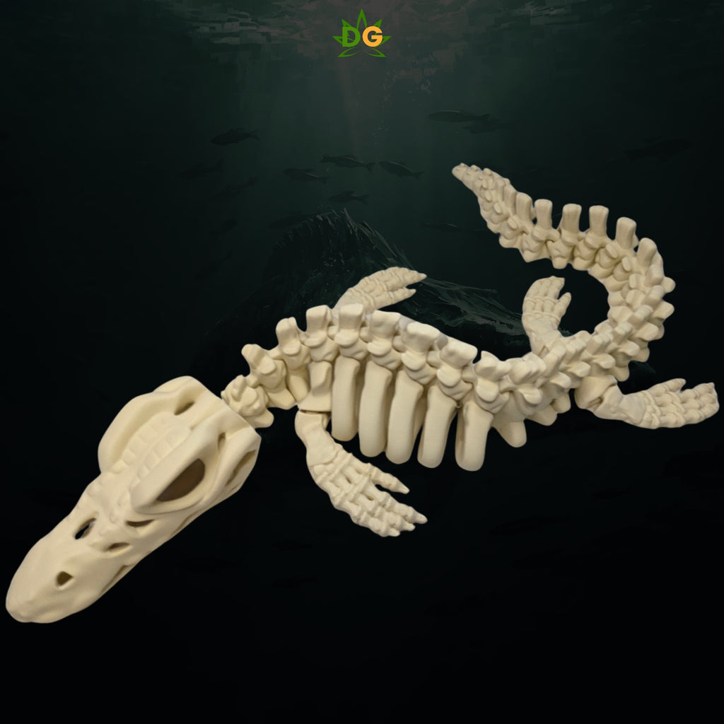 XL Articulated Skeleton Mosasaurus Figurine Desk Accessory 3D Printed