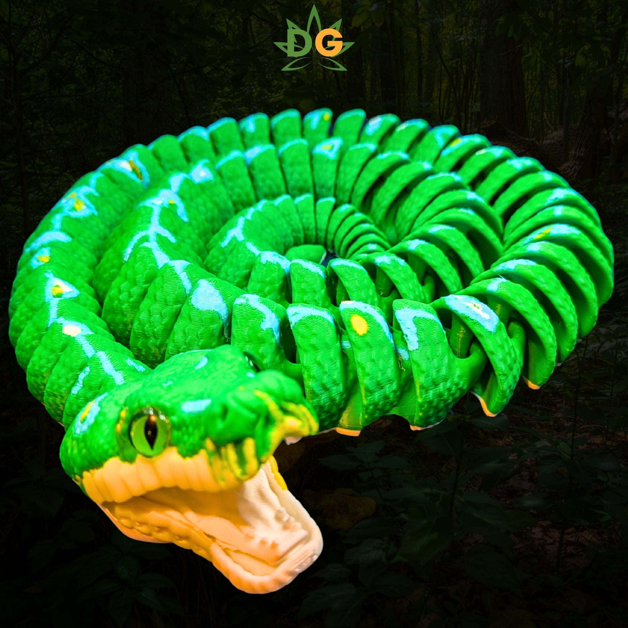 Green Tree Python Flexi with Glass Eyes