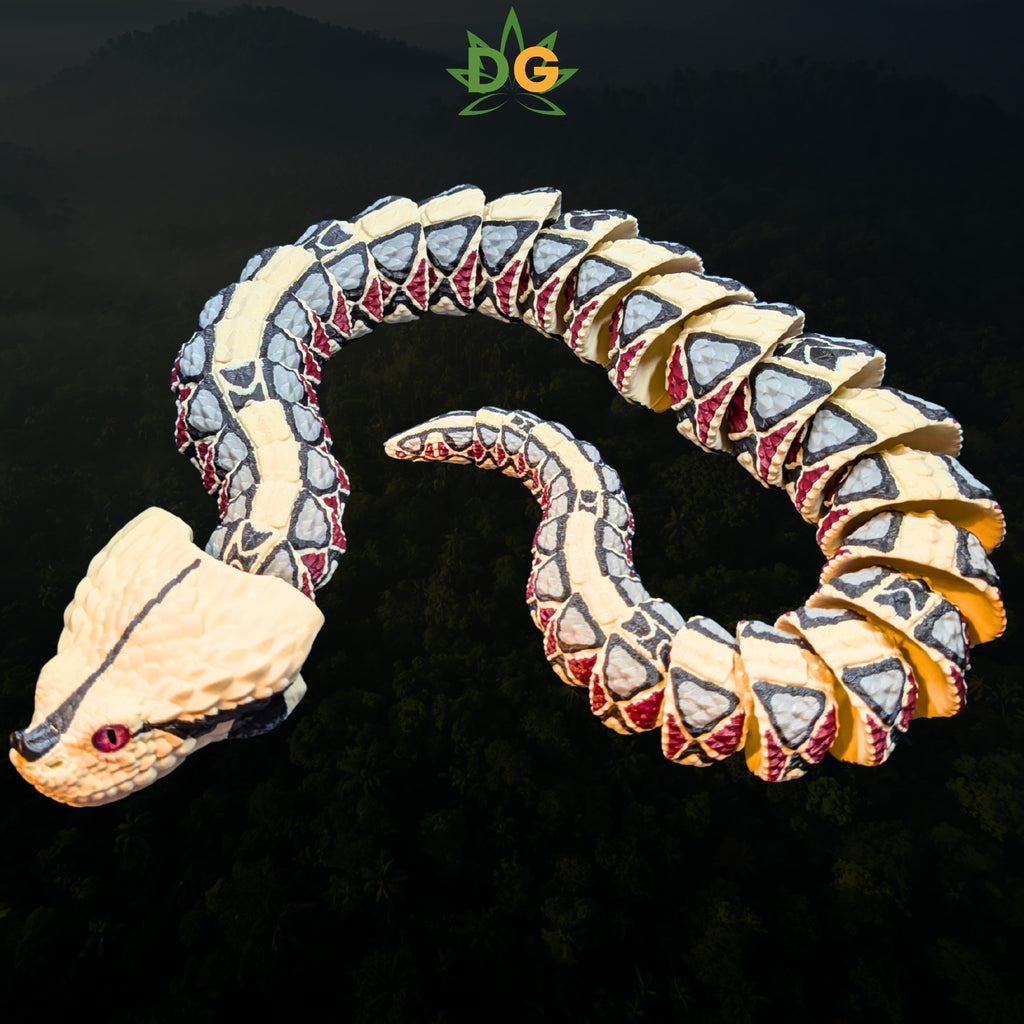 Gaboon Viper Snake Flexi with Glass Eyes