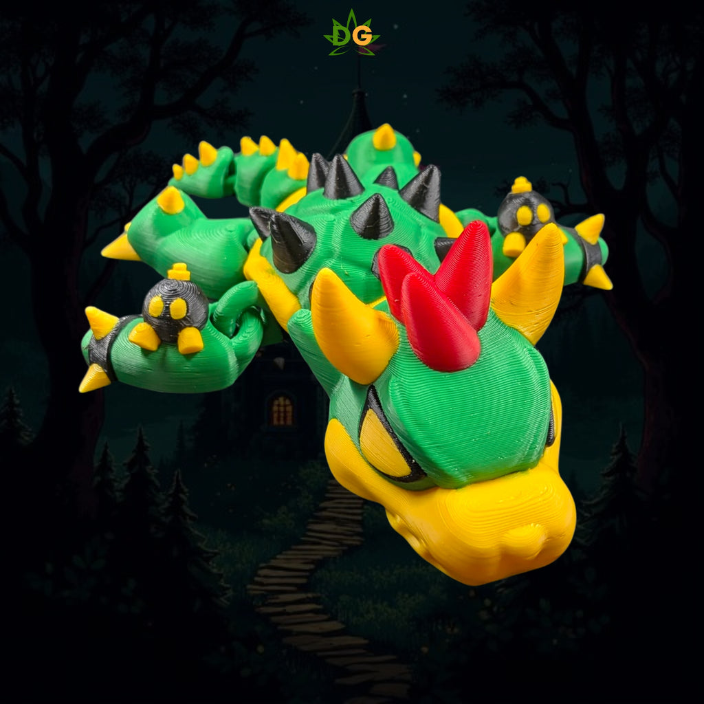 Retro Gaming Dragon Turtle Flexi Desk Pet 3D Printed