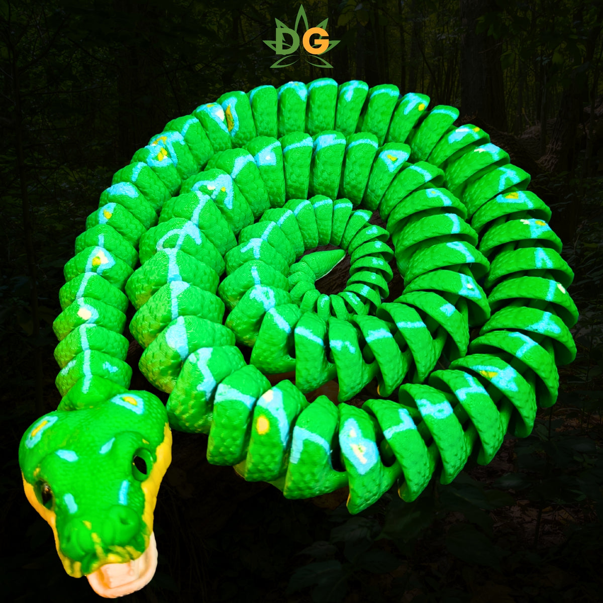Green Tree Python Flexi with Glass Eyes