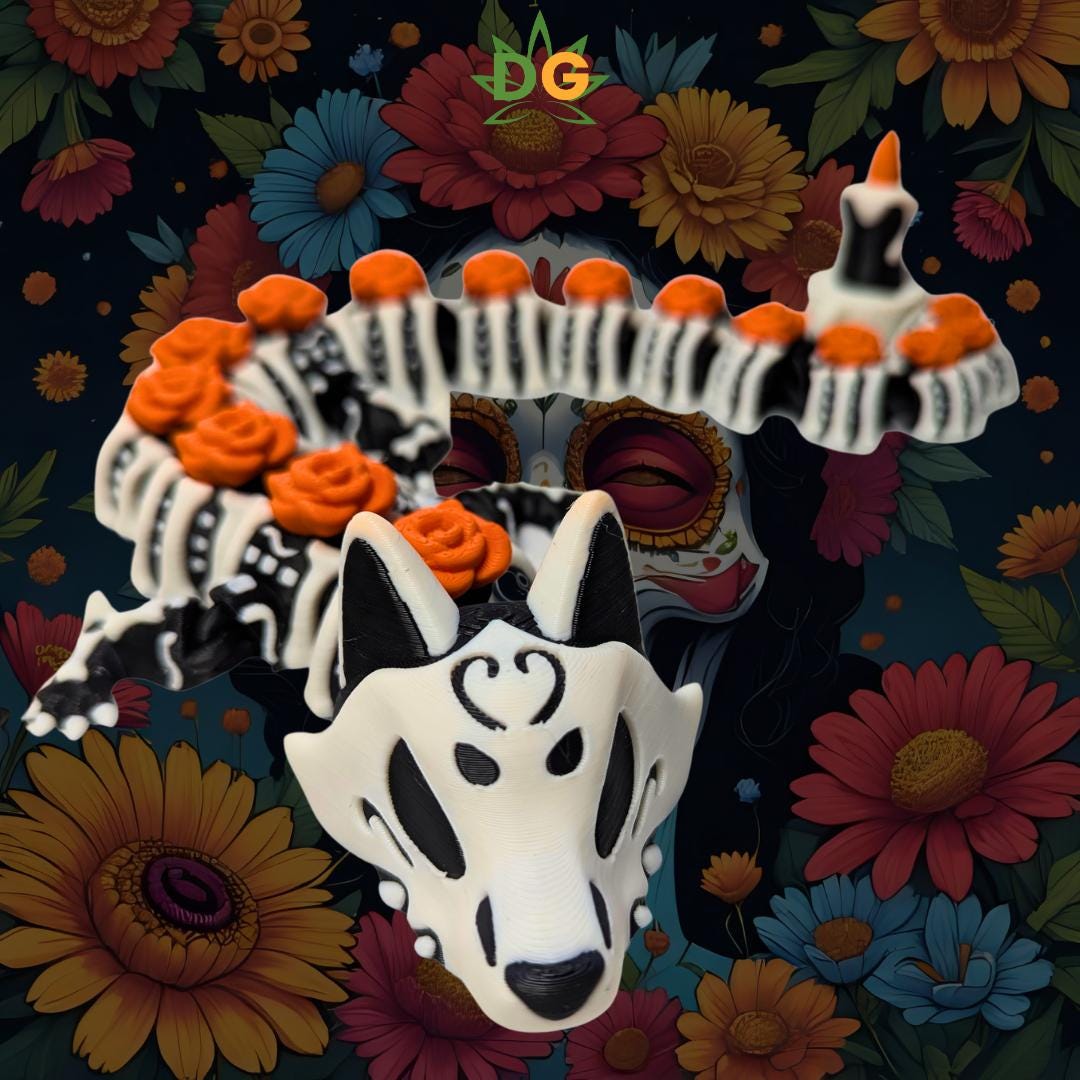 Articulated Calavera Dragon, Day of the Dead (Dia De Los Muertos) Flexi